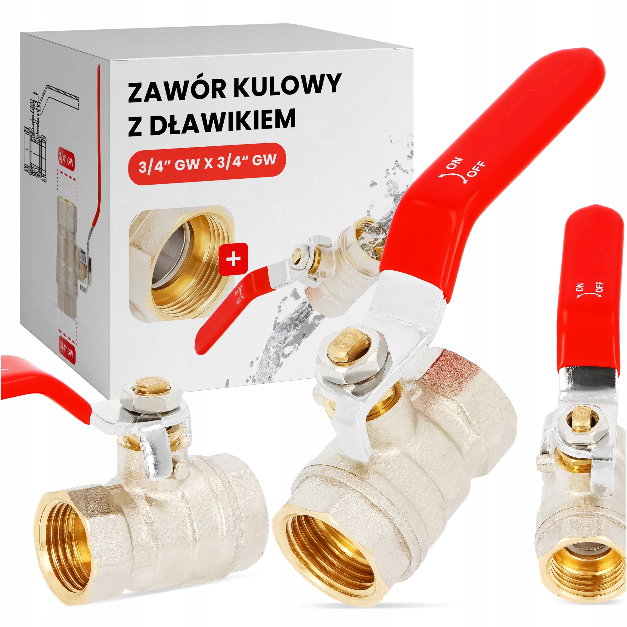 

Zawór Kurek Kulowy z Dławicą Zamknięcia Wody 3/4''