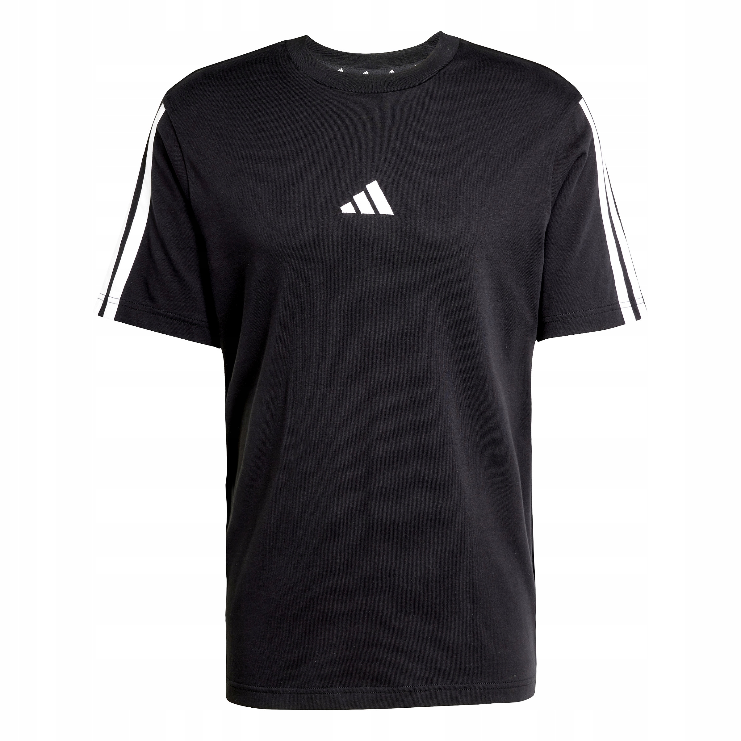 Koszulka Sportowa Adidas Męska Bawełniana Czarna 3 Białe Paski JW1949 R.3XL