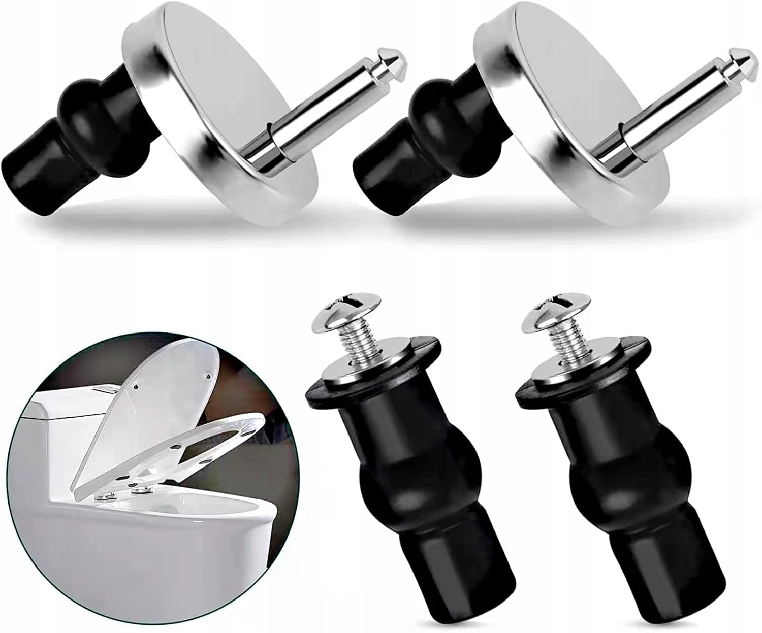 2x Upevnění Na Wc Sedátko Stříbrný Držák Na Toaletu Závěs