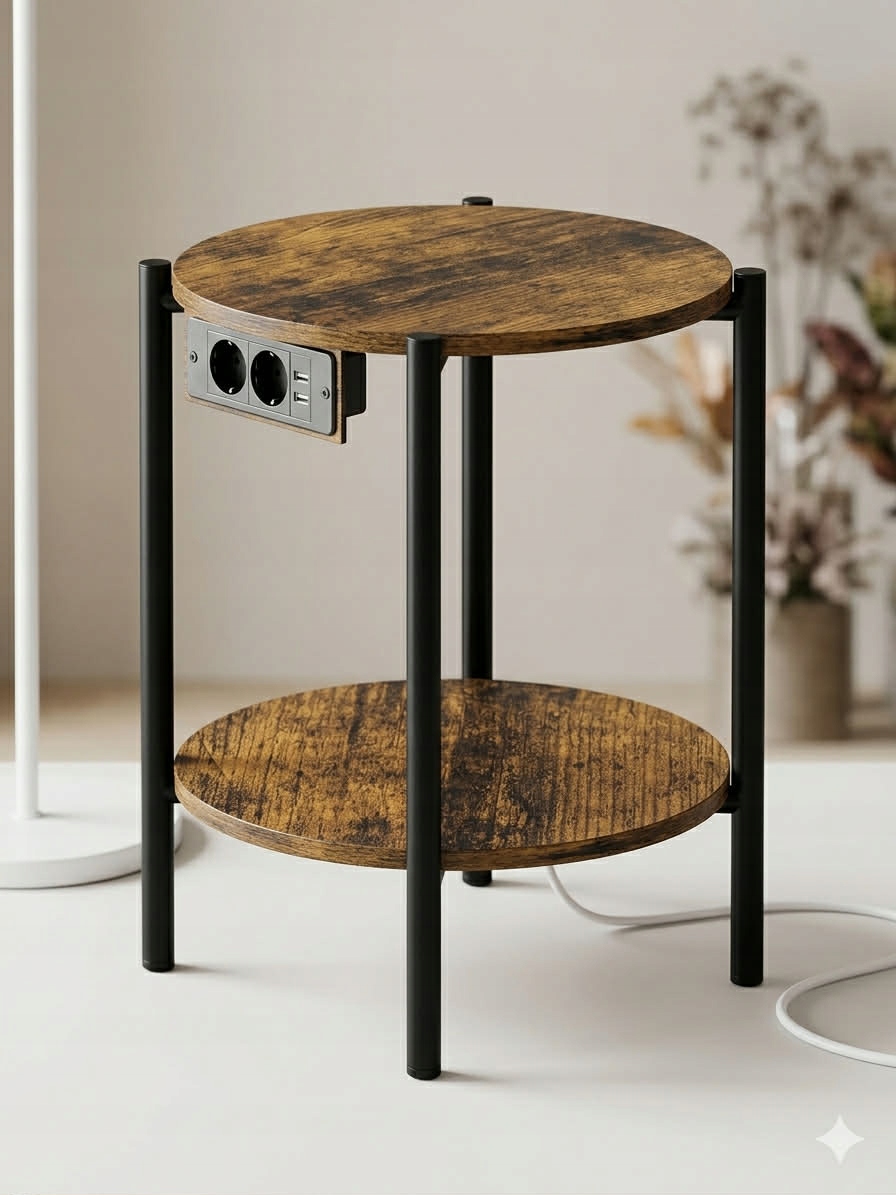 Noční stolek s nabíjecí stanicí