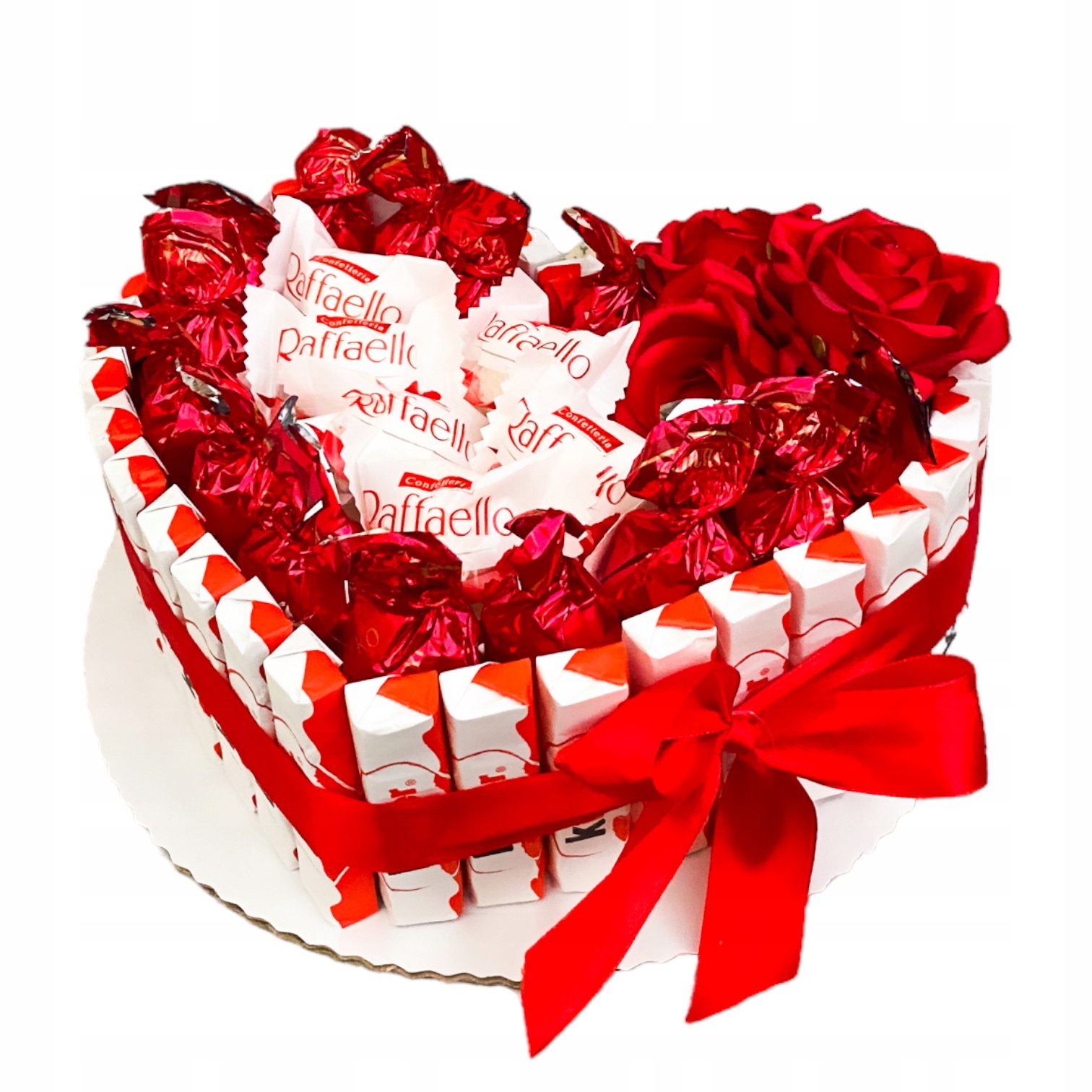 Tort Kinder Serce na Urodziny Dzień Kobiet Dla Mamy Taty Babci Ślub