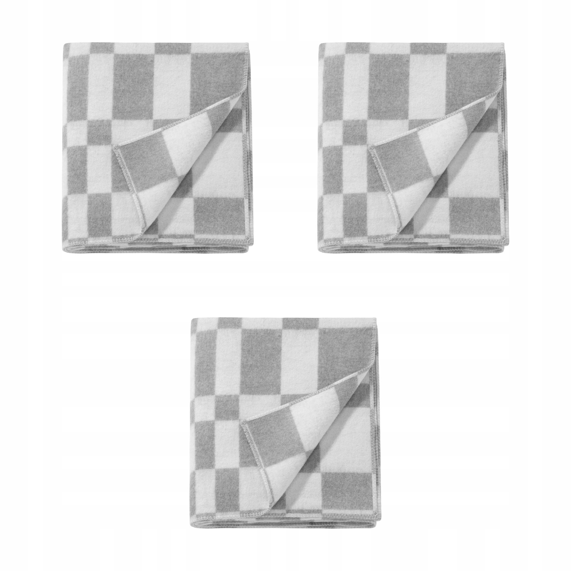 3 ks Světle šedý kostkovaný přehoz 230 x 250 cm – elegantní doplněk