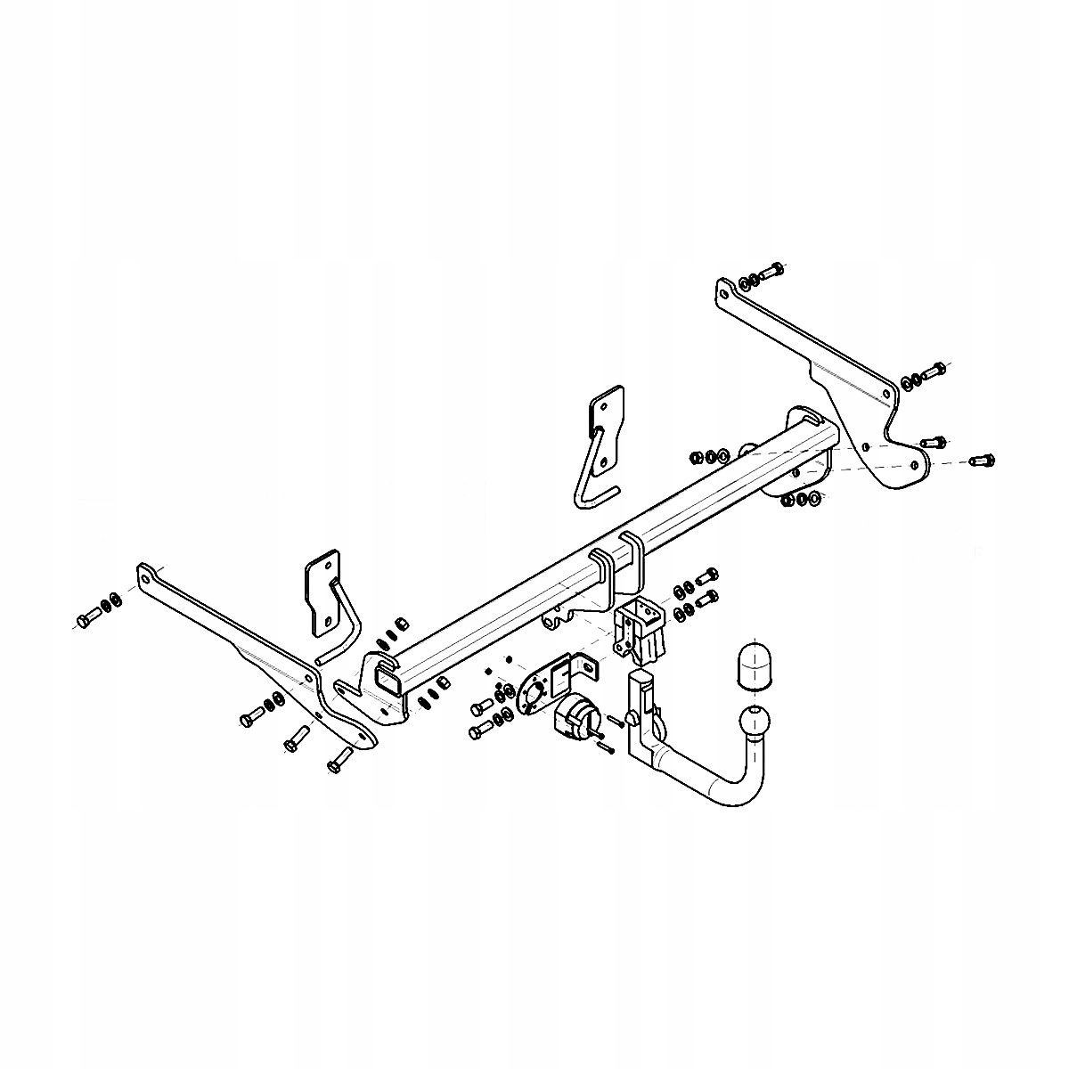 Hak holowniczy Wypinany Mazda 3 III BM Sedan 13-18 MODUŁ 13 PIN GRATIS Nowy Producent Steinhof