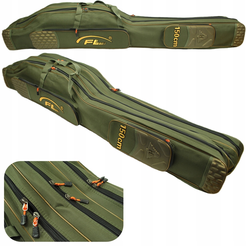 Pokrowiec torba wędkarska Fl usztywniana wodoodporna 150cm 3 komory