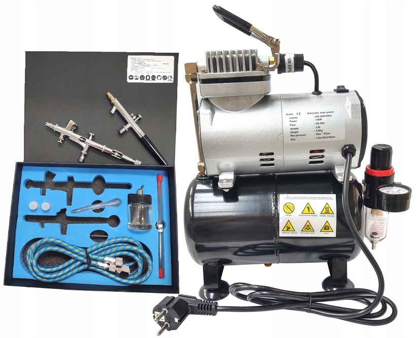 Airbrush TG208K Kompresor S Malířskou Lahví Lakovací Sada