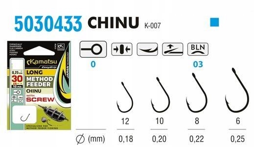 Haczyk Nr 10 Gotowe Przypony Method Feeder Chinu 30cm Czarne Kamatsu