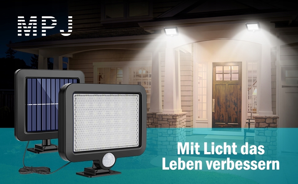 MPJ Solarne Oświetlenie Zewnętrzne 56LED Czujnik Ruchu — miniatura 8