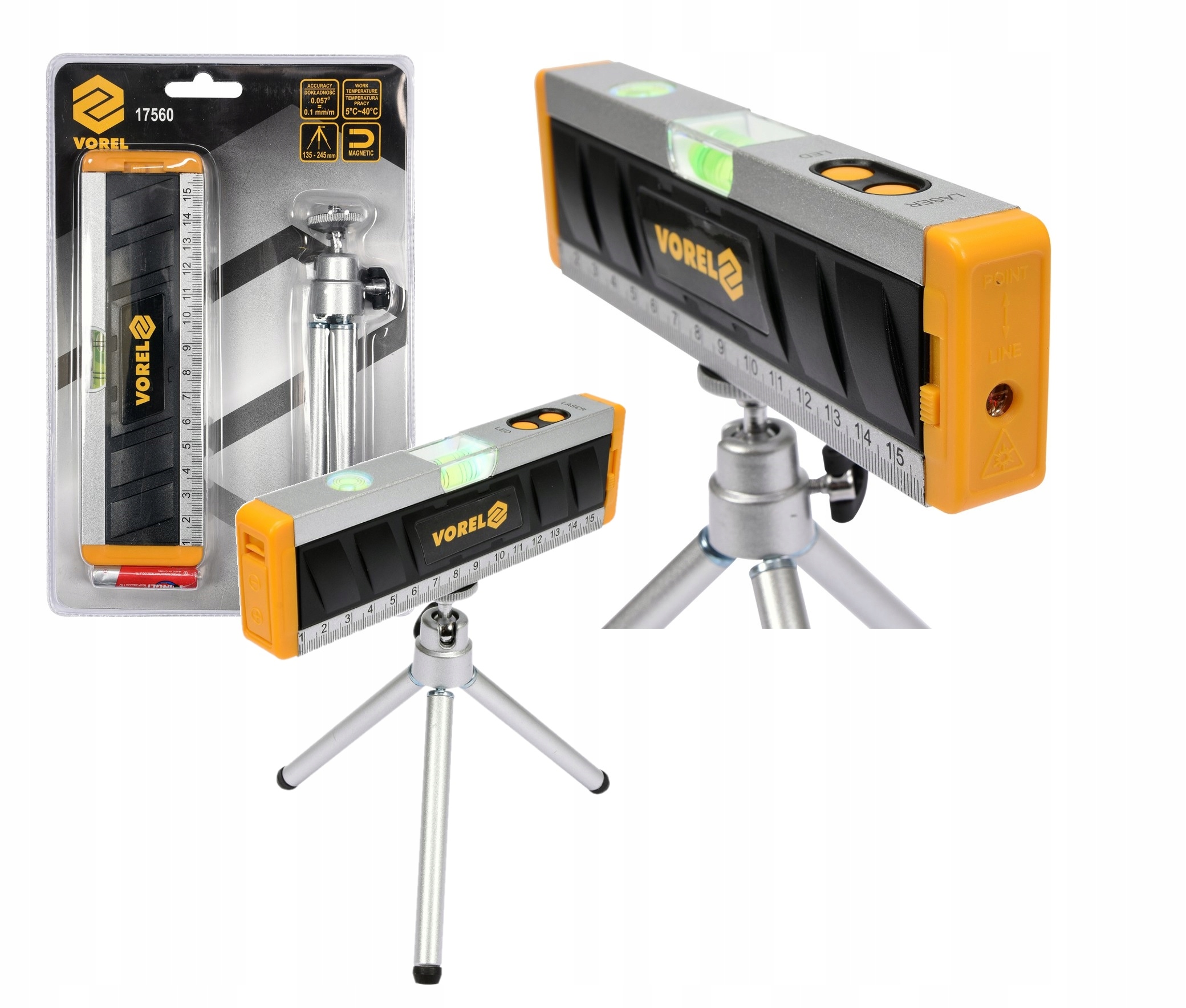 

Poziomnica Laserowa Mini Statyw 170 mm Vorel 17560