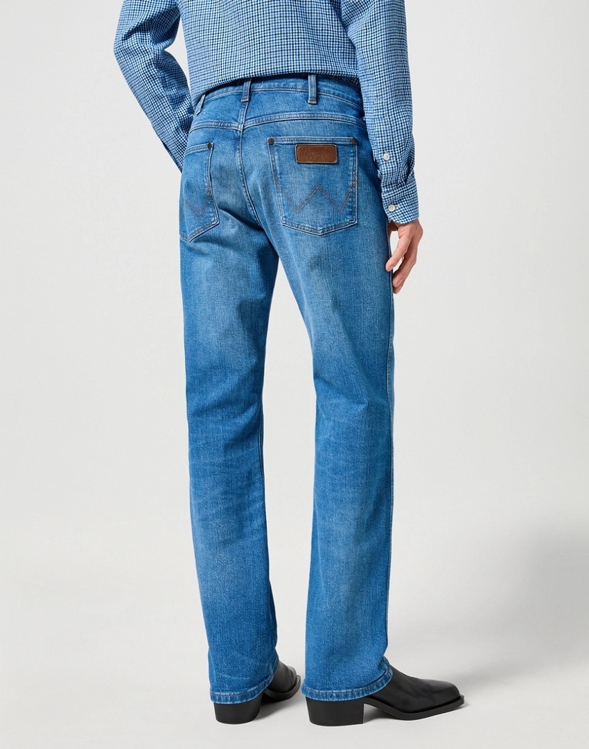 Pánské bootcut džíny Wrangler Horizon Prairie Blue 112356832 32/34