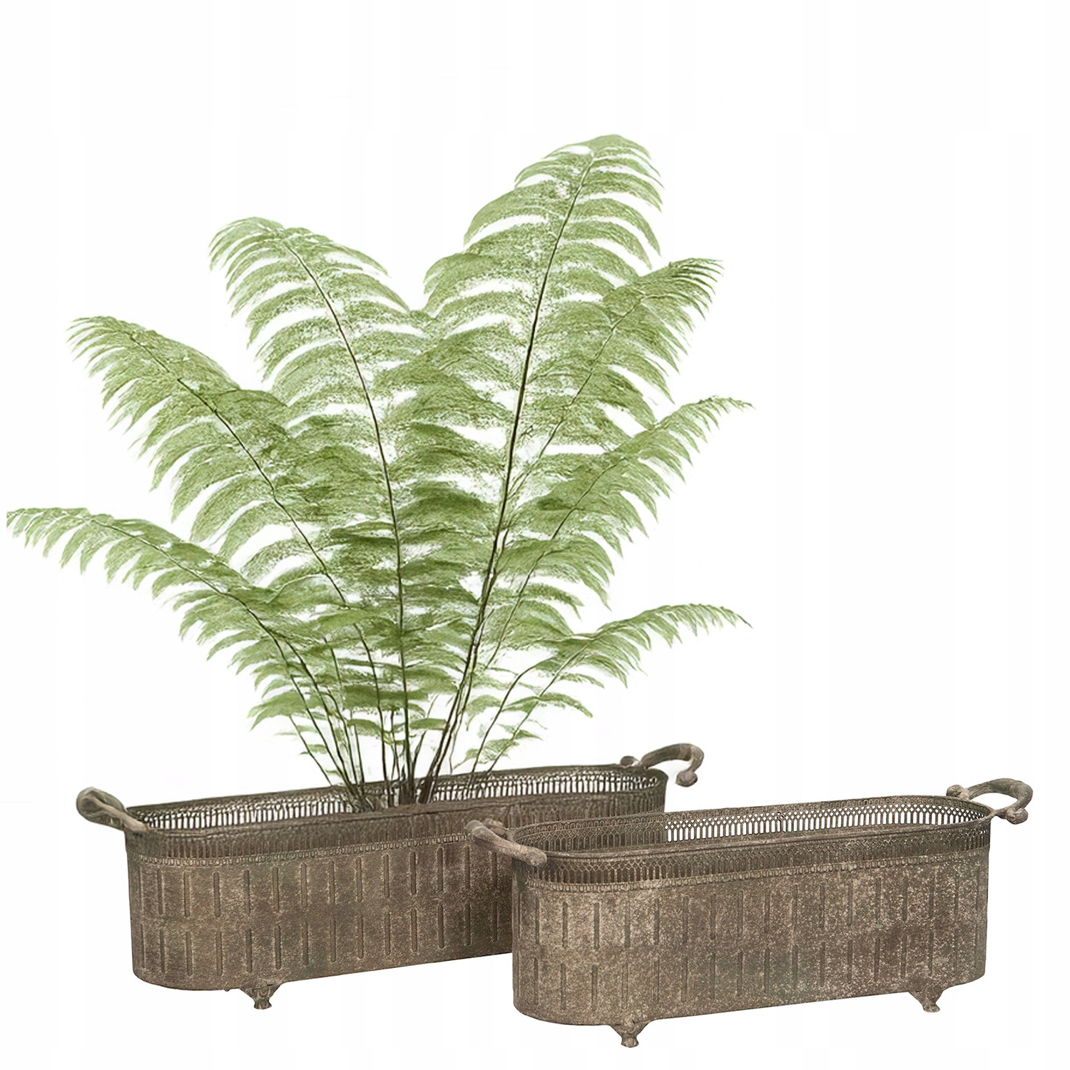 Kvetináč Dlhý Na Balkón Terasa Veľká Kovová Loft Obal Na Kvetináč 3 Ks