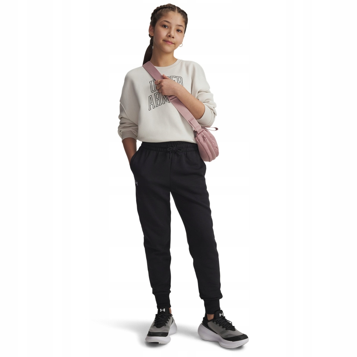 Dziewczęce spodnie dresowe Under Armour Ua Rival Fleece Joggers Czarny XL