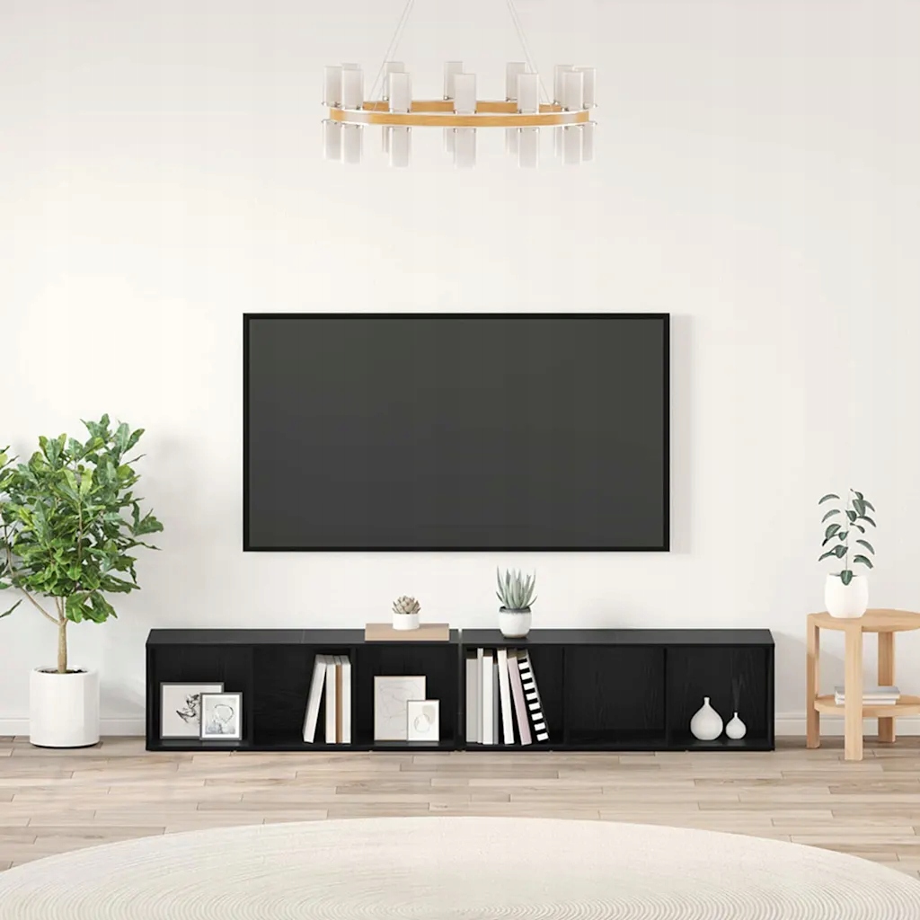 vidaXL Sestava Tv skříněk Nástěnný 2 pcs Černý dub 37 x 35 x 107cm
