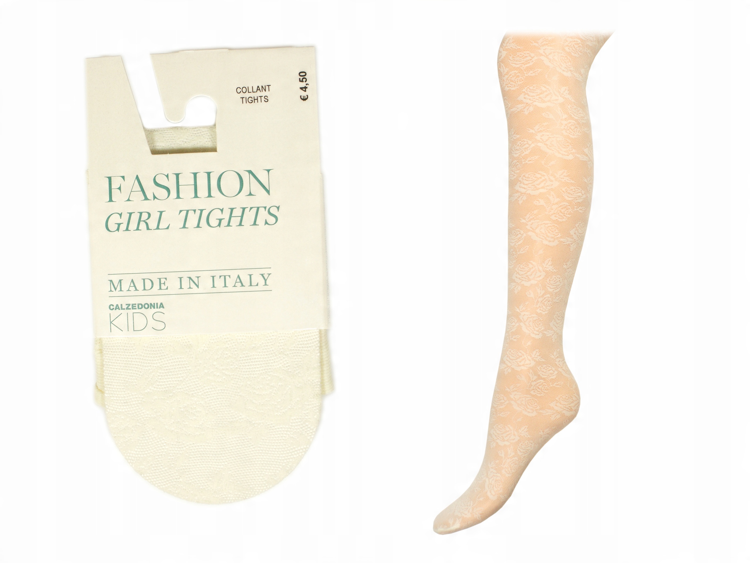 

Calzedonia rajstopki ażurowe ecru róże (2-4)