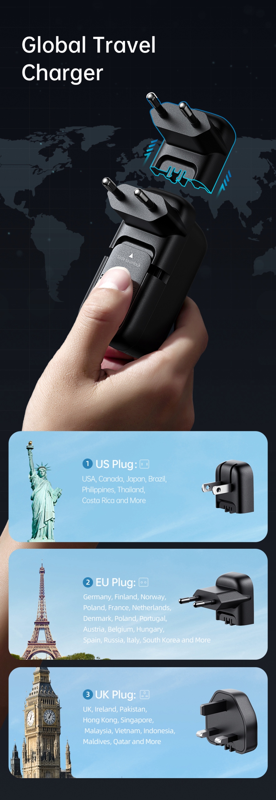 MCDODO GaN 3.0 SZYBKA ŁADOWARKA USB-C PD USB-A 65W Prąd wyjściowy 5000 mA