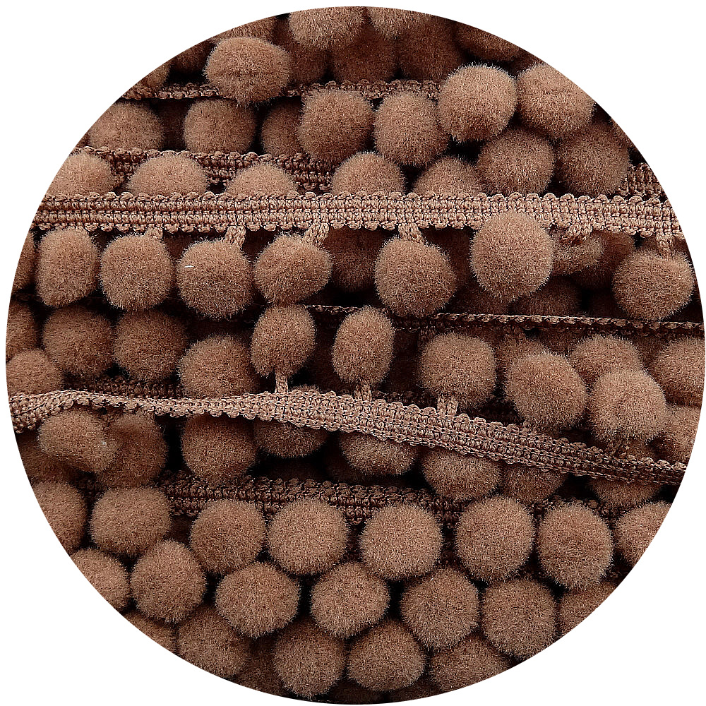 Taśma Z Pomponikami 1cm KAKAO710 1m Pompon 12337