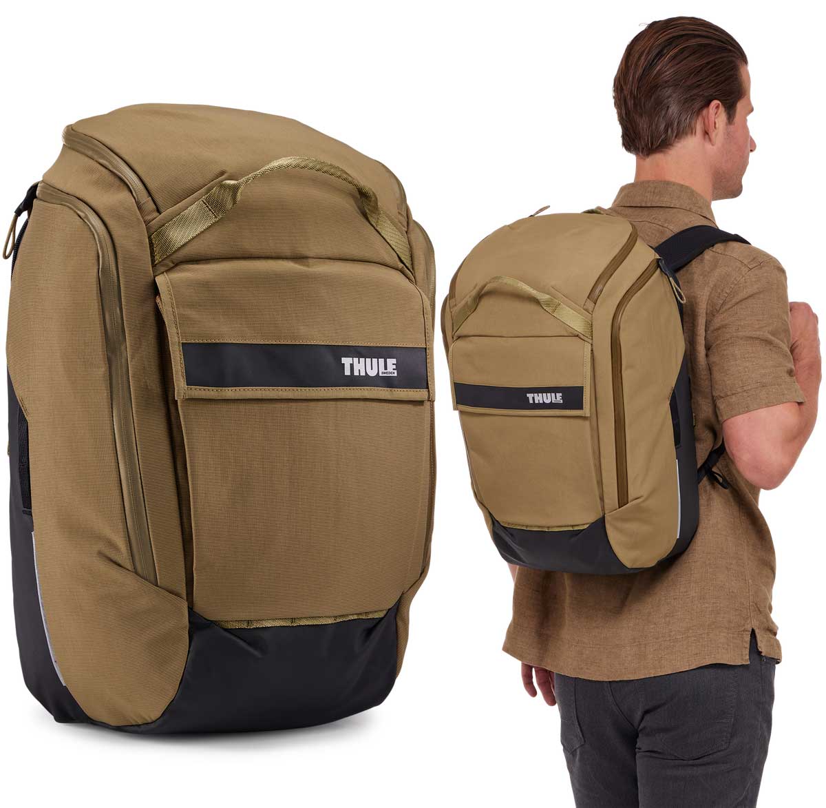 Plecak Miejski Sakwa Rowerowa Thule Paramount Hybrid Pannier Nutria 26L