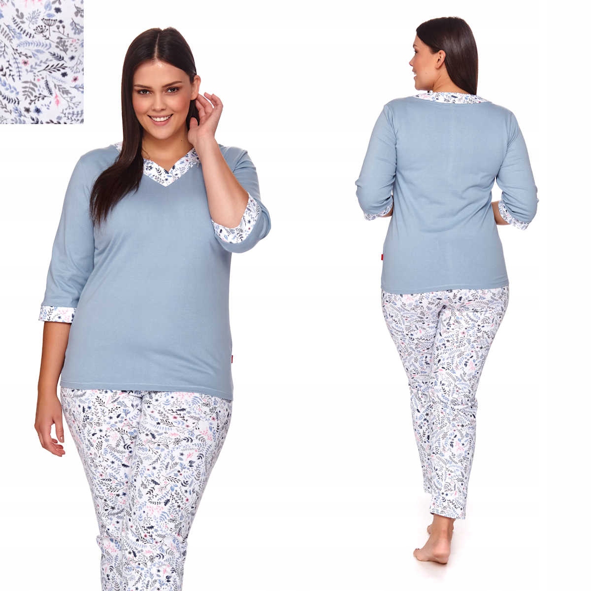 Pyžamo plus size v modré barvě 3XL 4153 Flo