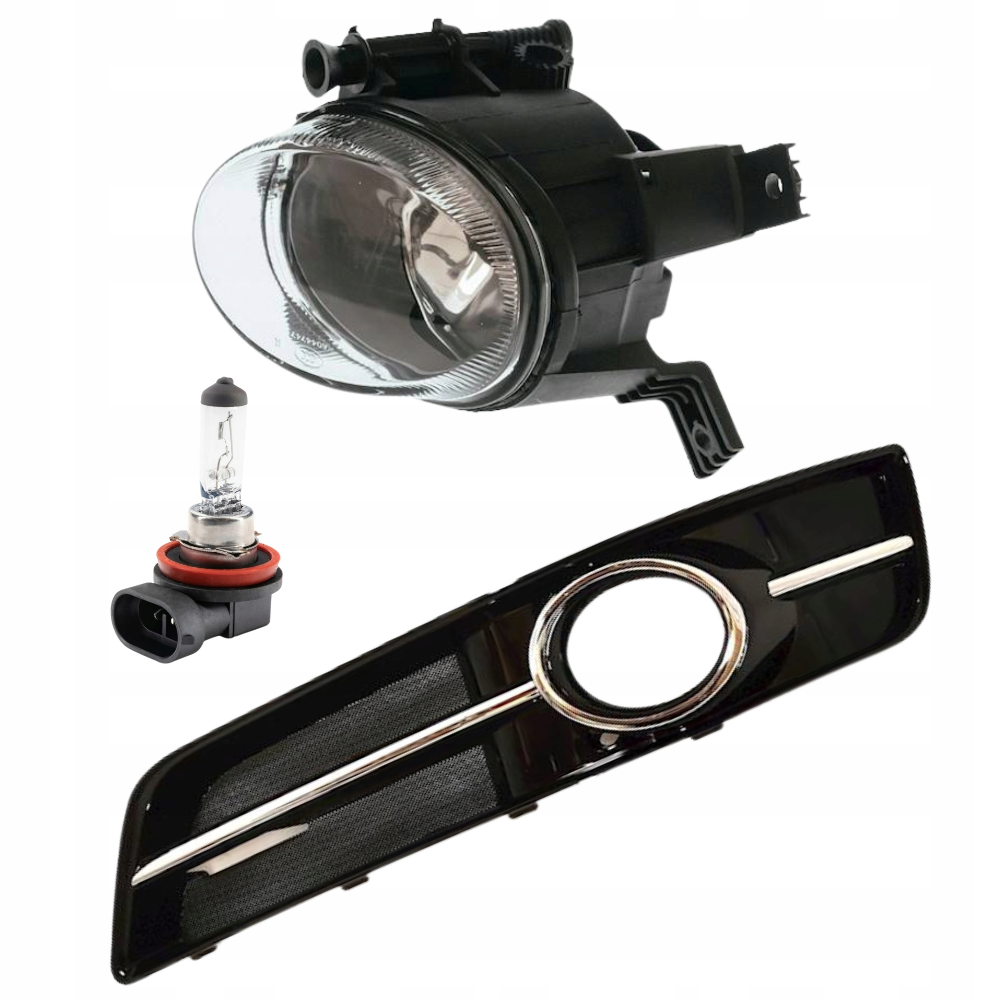Audi A3 8P 2008-12 Halogenová Mlhová Lampa Levá Atrapa Černá Chrom