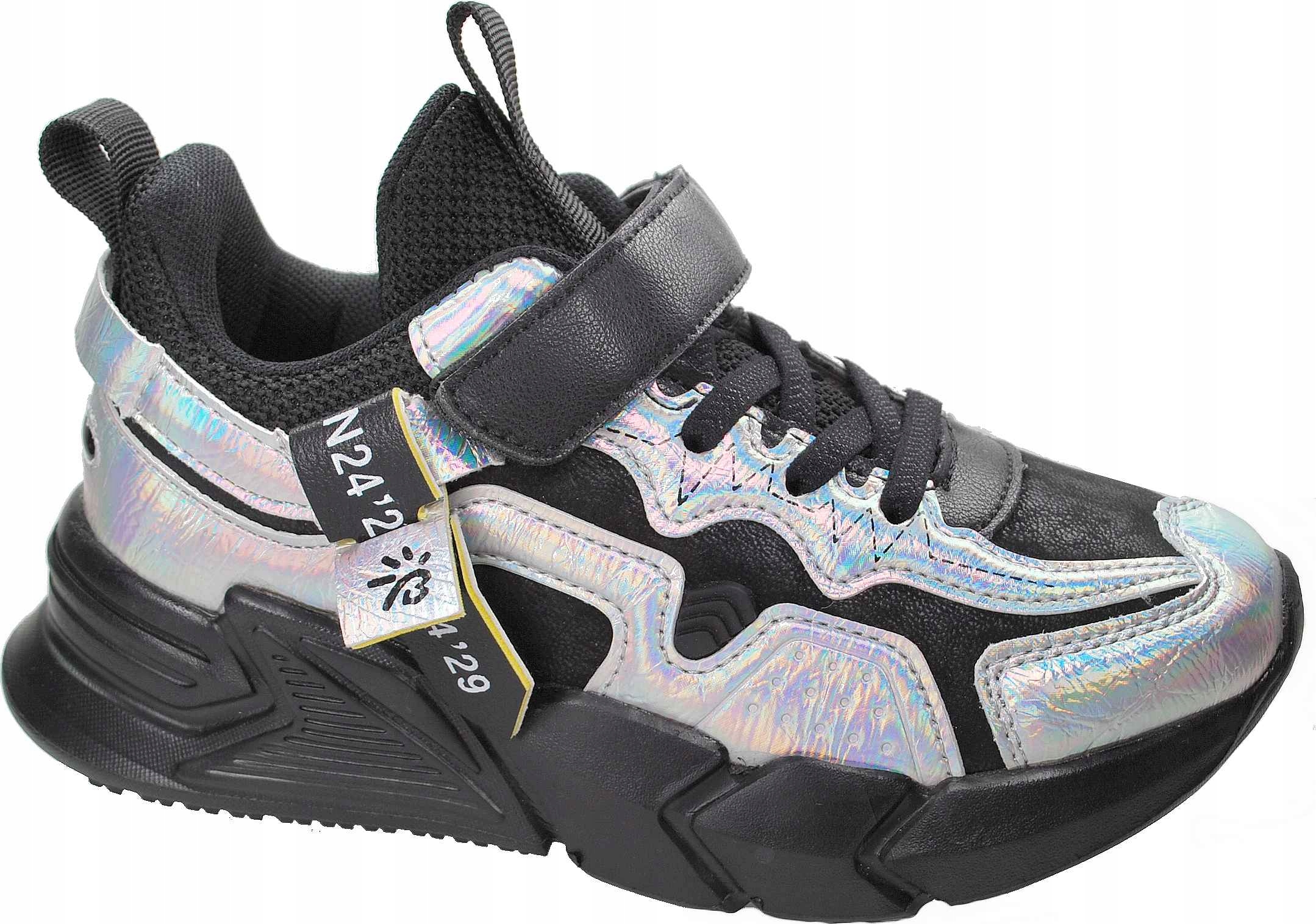 

Czarne Hologramowe adidasy wkładka prof skóra r 35