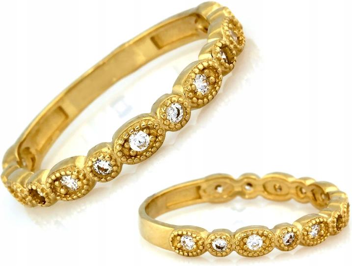 Zlatý prstýnek 585 s drobnými bílými zirkony r15, jemný dárek