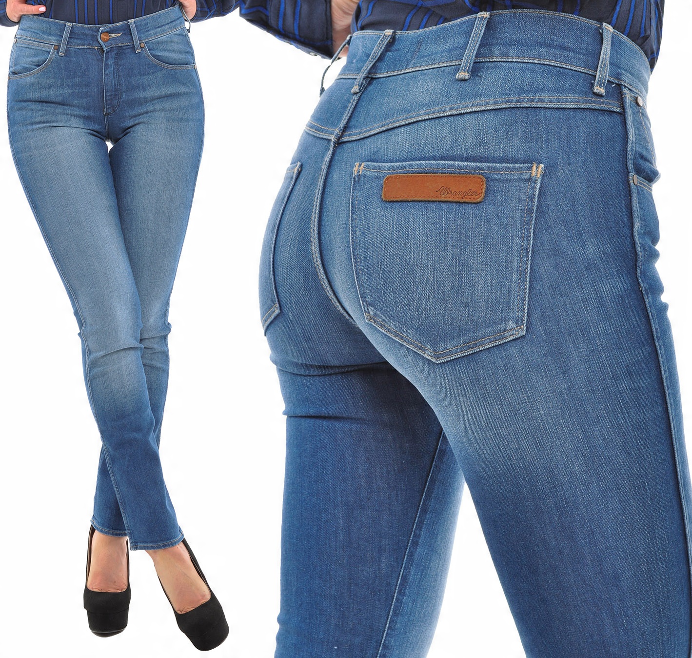 

Wrangler spodnie regular Slim blue Caitlin W24 L32