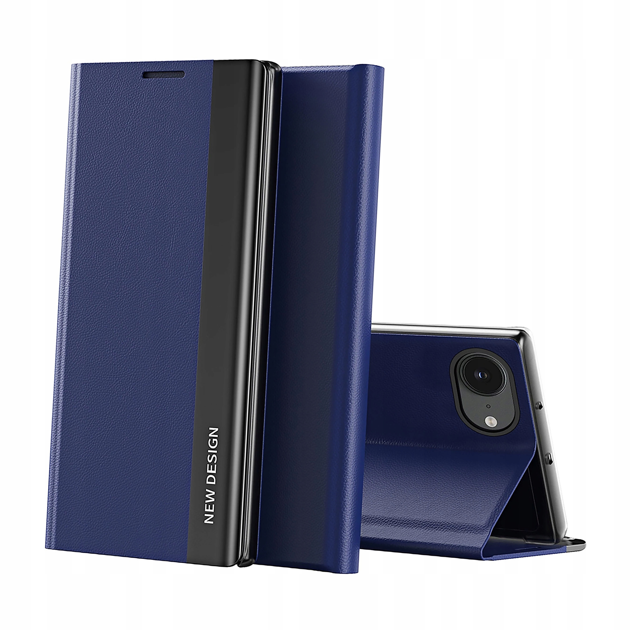 Etui Sleep Case Pro do iPhone 16e z klapką i podstawką niebieskie