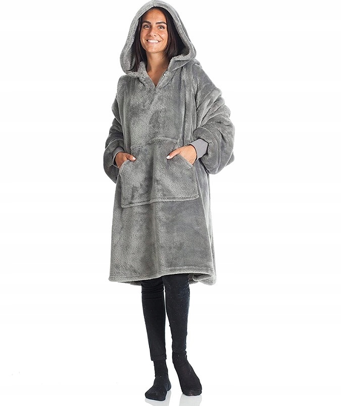 Značková Premium Příjemná Teplá Deka S Plédem Mikina A Kapucí S Rukávy A Kapsou Kn