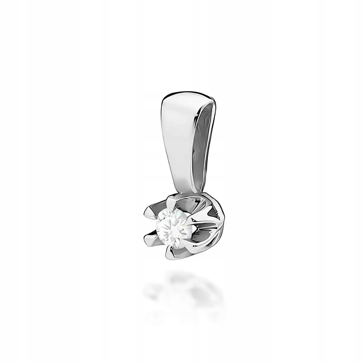 Zlatý ženský přívěsek 585 s diamantem 0,12 ct bílé zlato elegantní 14kt