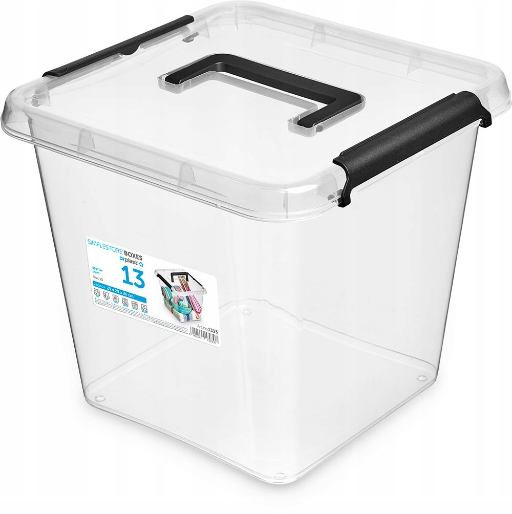 KWADRATOWE PUDEŁKO Z RĄCZKĄ 13L DO PRZENOSZENIA