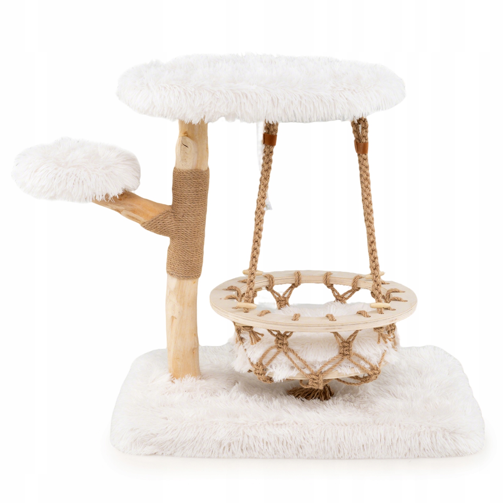 Costway Drapak Dla Kota 66 CM Z Legowiskiem Platforma Slupki Sizal Zabawka