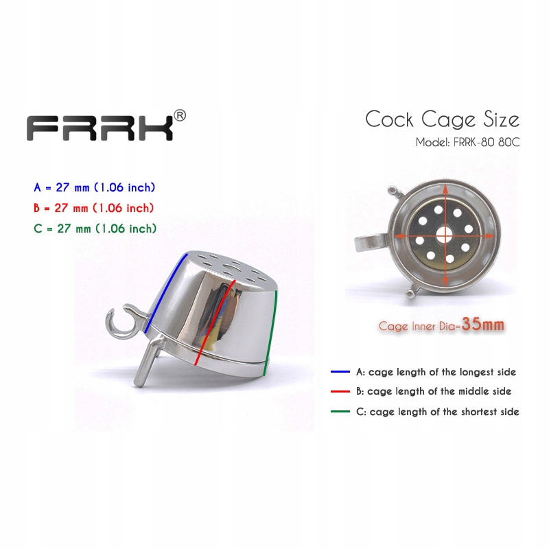 FRRK Small Male Chastity Cock Cage Device wit Marka Inna marka