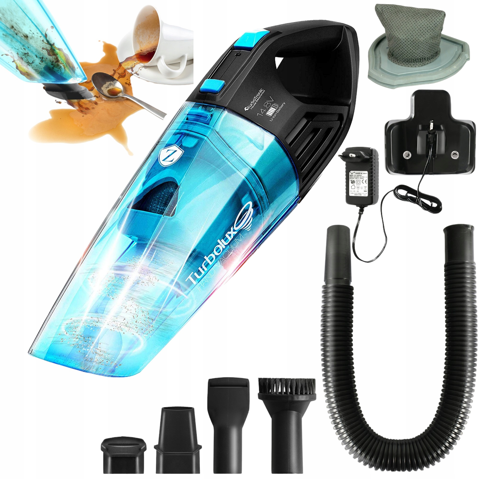 Odkurzacz 8KPA 120W Samochodowy Ręczny Z Funkcją Prania Zasysa Wodę