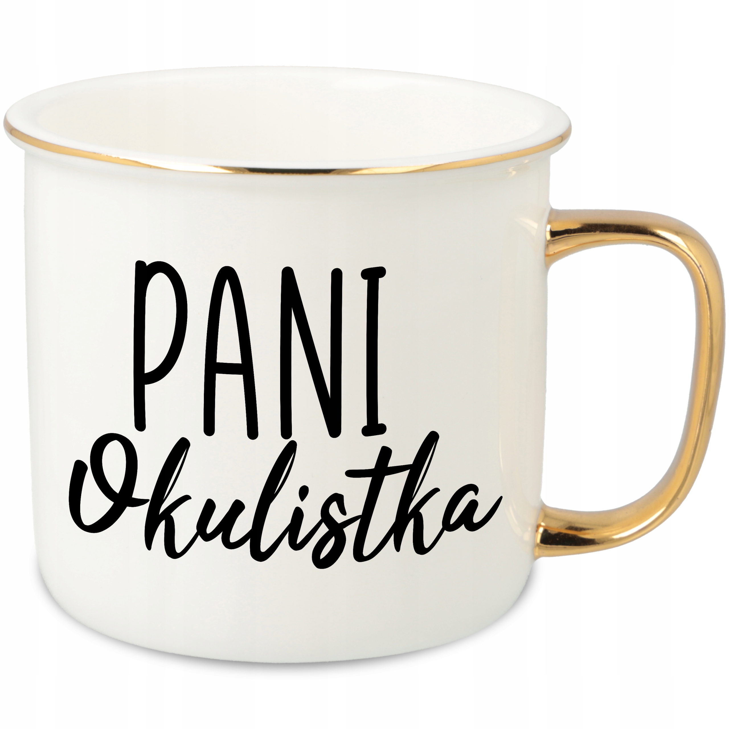 Hrnek Ucho Forma Zlatý Porcelánový Retro 280ML Dárek Pro Paní Oční Lékařku Wz