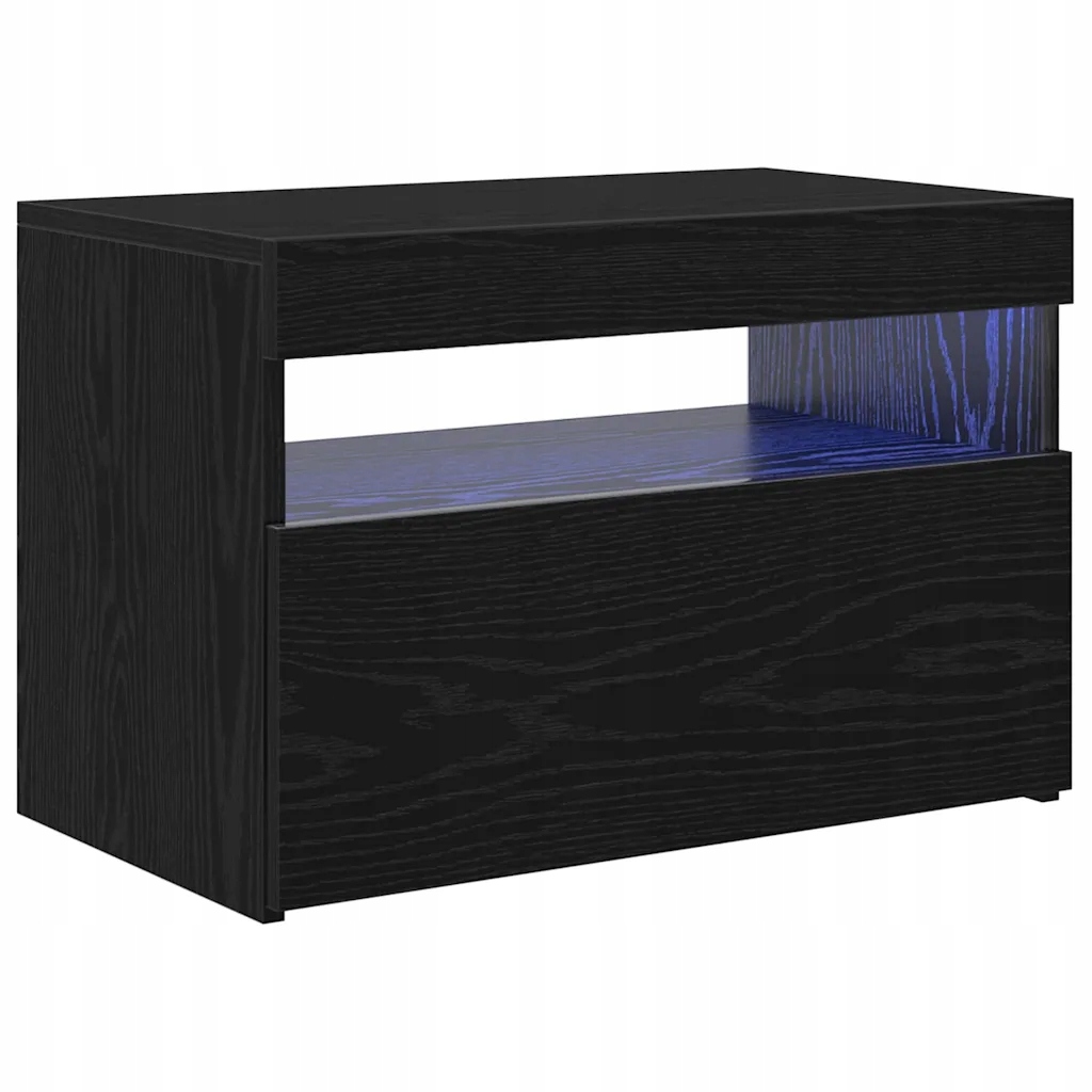 Nízká Rtv skříňka s Led pásky, černý dub, 60 x 35 x 40 cm