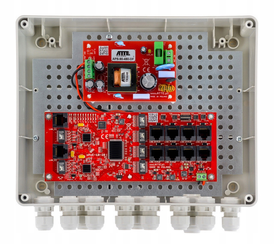 Switch Zewnętrzny Poe 8 kamer IP-8-20-L2 Atte