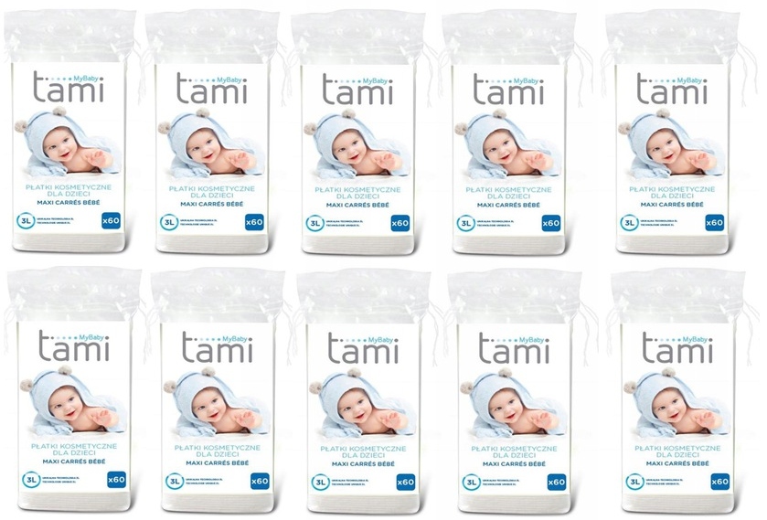 TAMI PŁATKI KOSMETYCZNE NIEMOWLĄT 10x60SZT 600SZT EAN (GTIN) 5908272612165