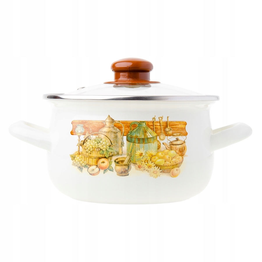 Hrnec 3,8 L krémový 20 cm se skleněnou poklicí