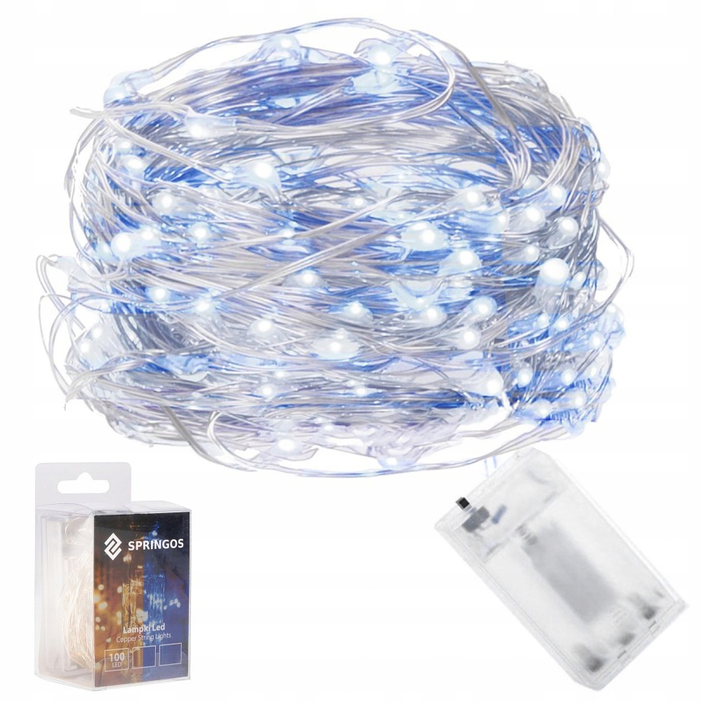

Światełka na druciku 100LED zimny biały/niebieski
