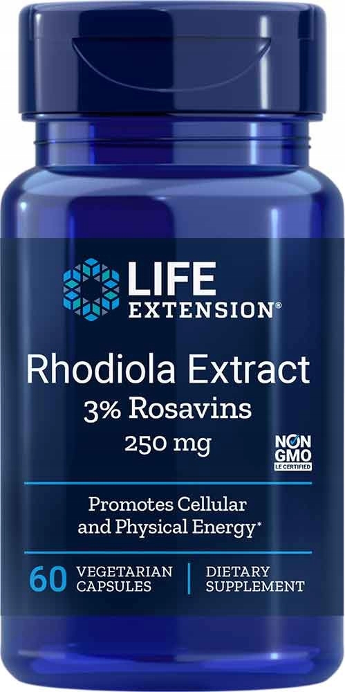 Rhodiola Extract Life Extension stres wytrzymałość 60 kapsułek