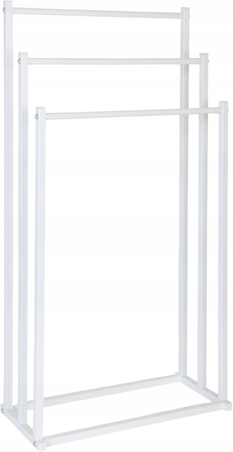 Kovový věšák na ručníky se 3 trubkami, bílý (H743)