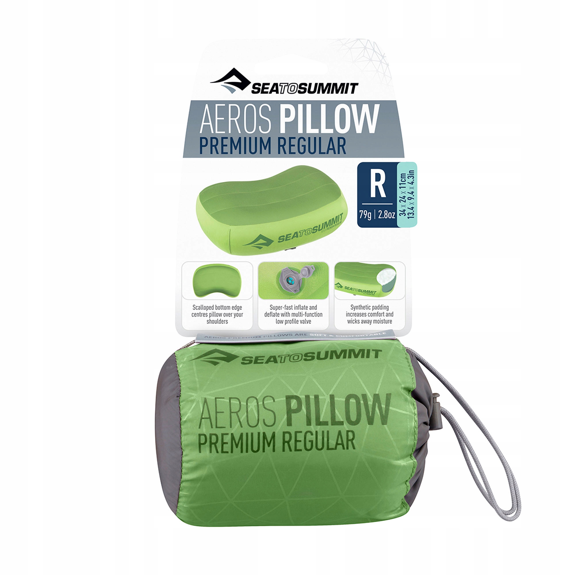 Turistický vankúš Sea to Summit Aeros Pillow Premium zelený