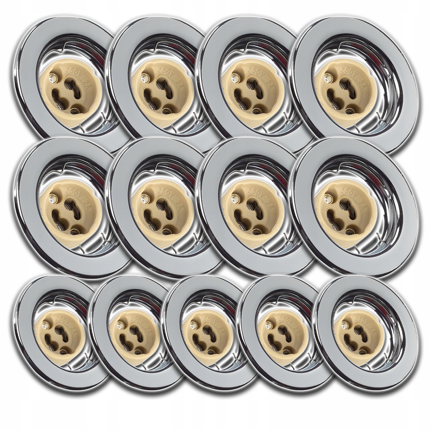 13x Halogenová Led Stropní Lampa Podomítková Žárovka GU10 1,5W Chrom