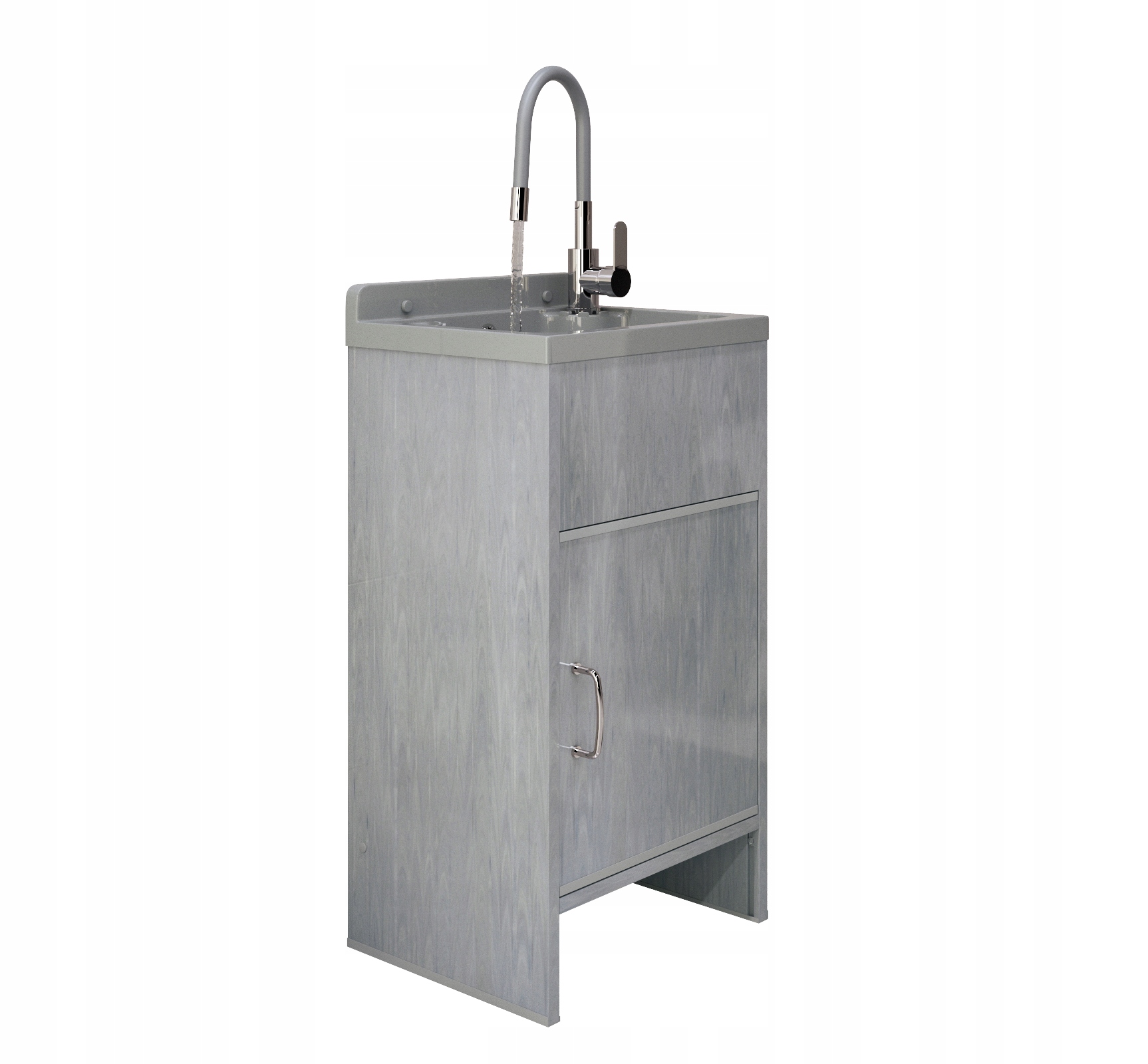 Technický Dřez Technický Šedá Komora Skříňka Pvc Baterie Sada Loma