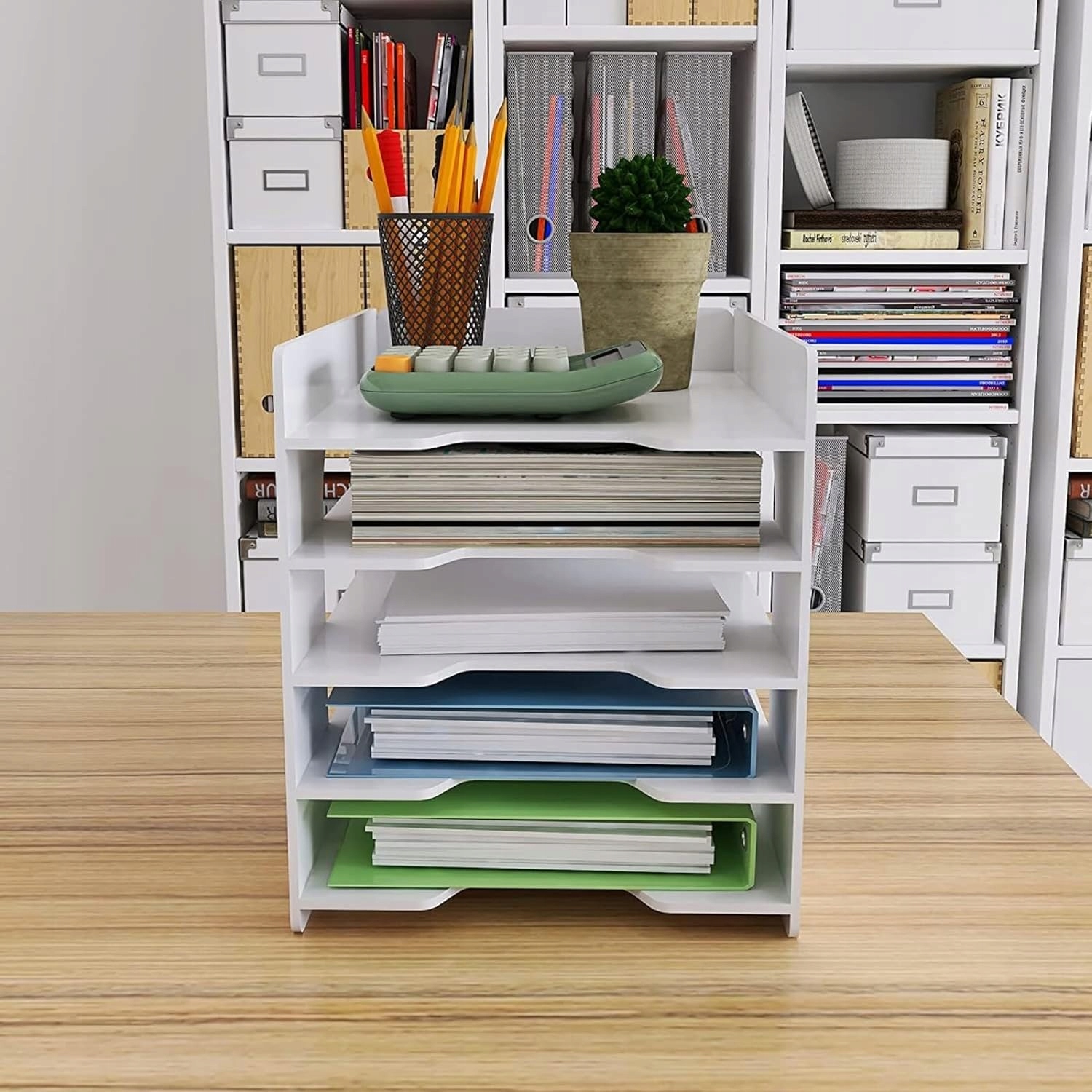 PRZYBORNIK ORGANIZER NA BIURKO NA DOKUMENTY A4 + PRZYBORNIK NA DŁUGOPISY Liczba przegródek 5