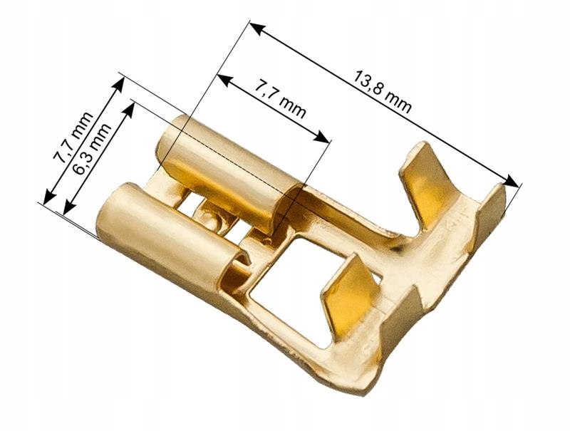 

Konektor nieizolowanany żeński 6,3 kąt 100szt