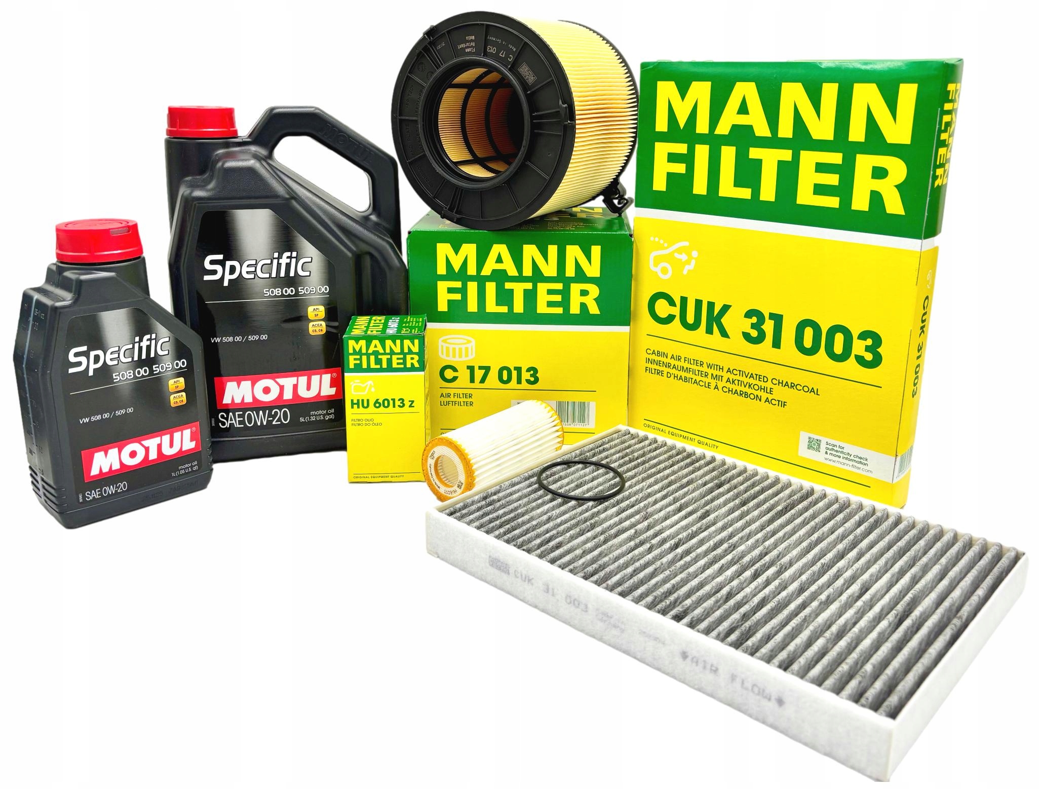 Mann Sada Filtrů+olej 0W20 6L Audi Q5 II 45TFSI 2.0 Tfsi Dpua Dpva 265KM