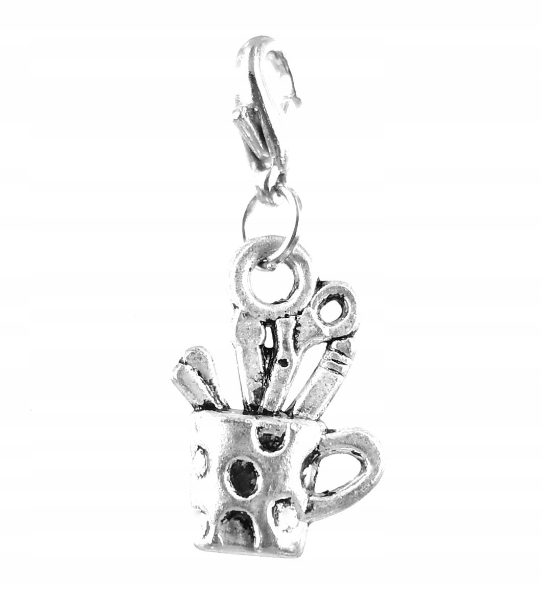 

Zawieszka charms kubek z przyborami szkolnymi