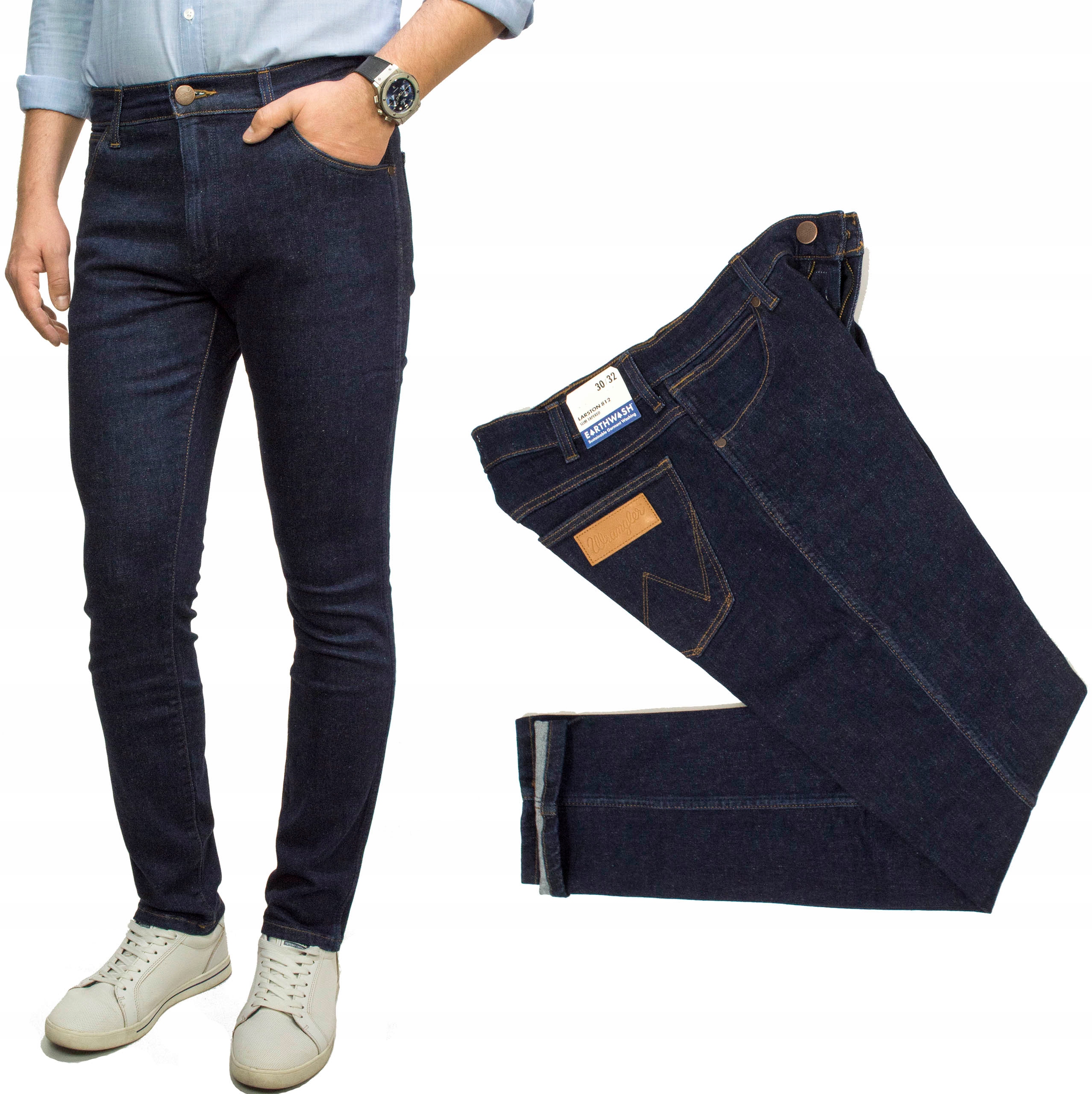 Wrangler Larston Day Drifter męskie spodnie jeansy Slim Tapered W34 L32