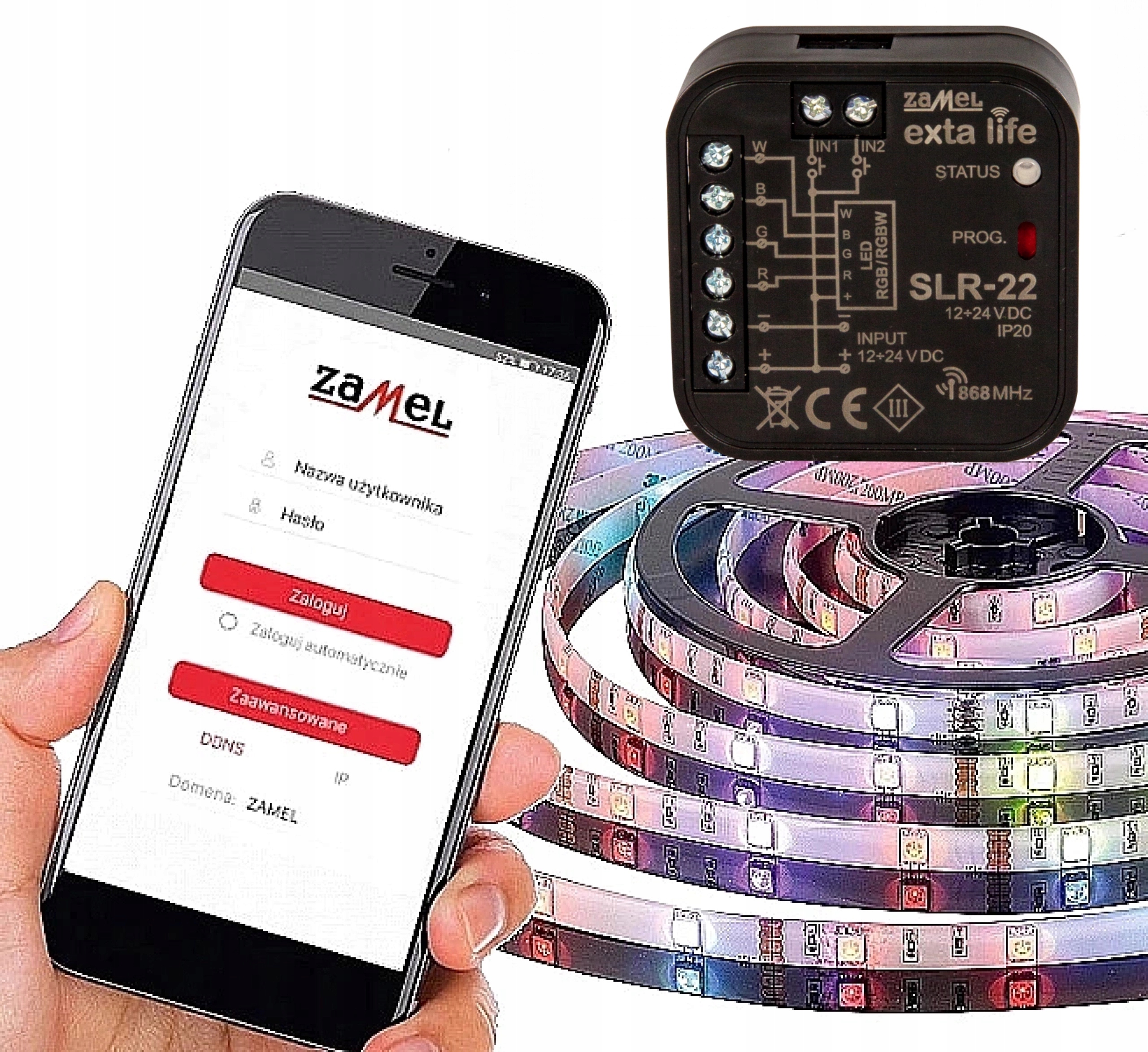 Led ovládač Rgbw Prípustný Exta Life 12-24V DC SLR-22 Zamel