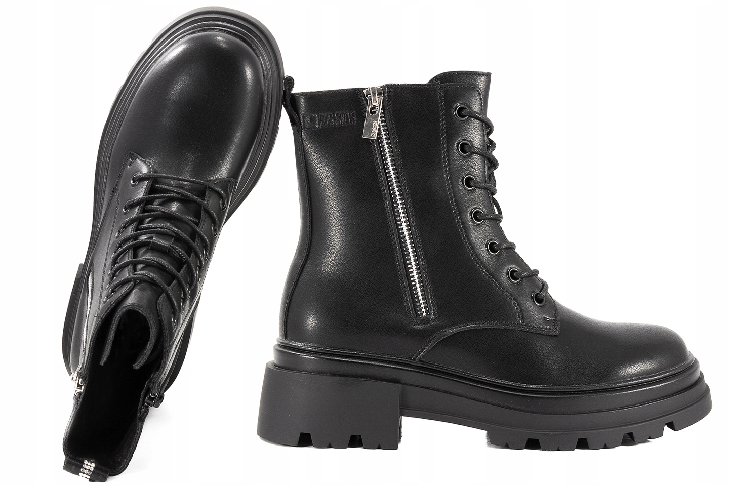 Big Star OO274A257 Boty Kotníkové Boty Zimní Kanady Zateplené Kůží černé 39